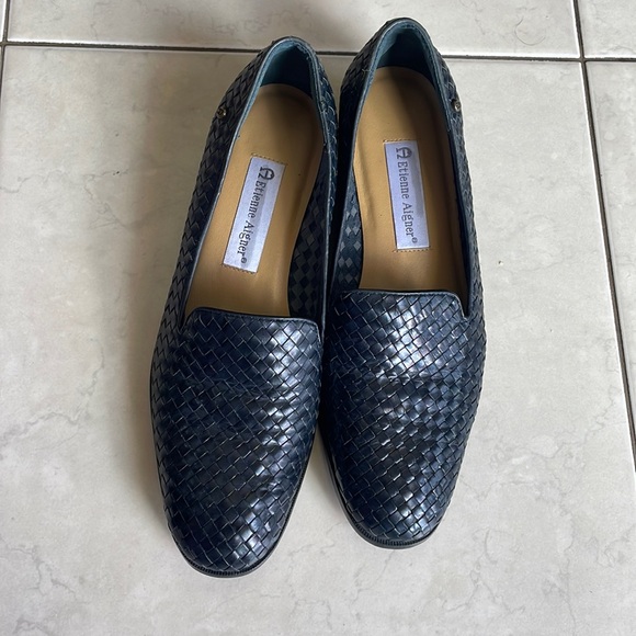 Etienne Aigner LIMMERICK Leather women’s loafers navy SIZE 8.5M EXCELLENT COND - Picture 1 of 13